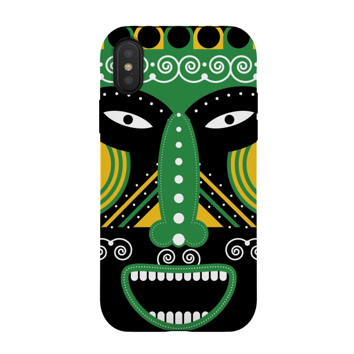 iPhone Xs / X StrongFit ritual tribal mask by TMSarts