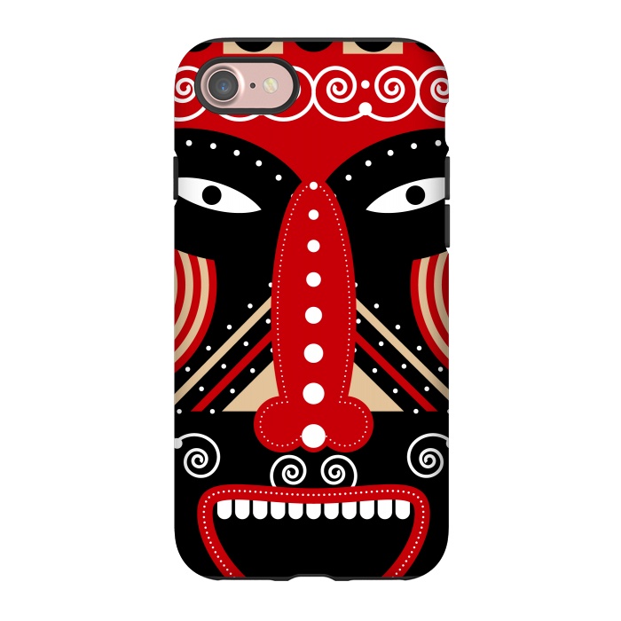 iPhone 7 StrongFit red ritual tribal mask by TMSarts