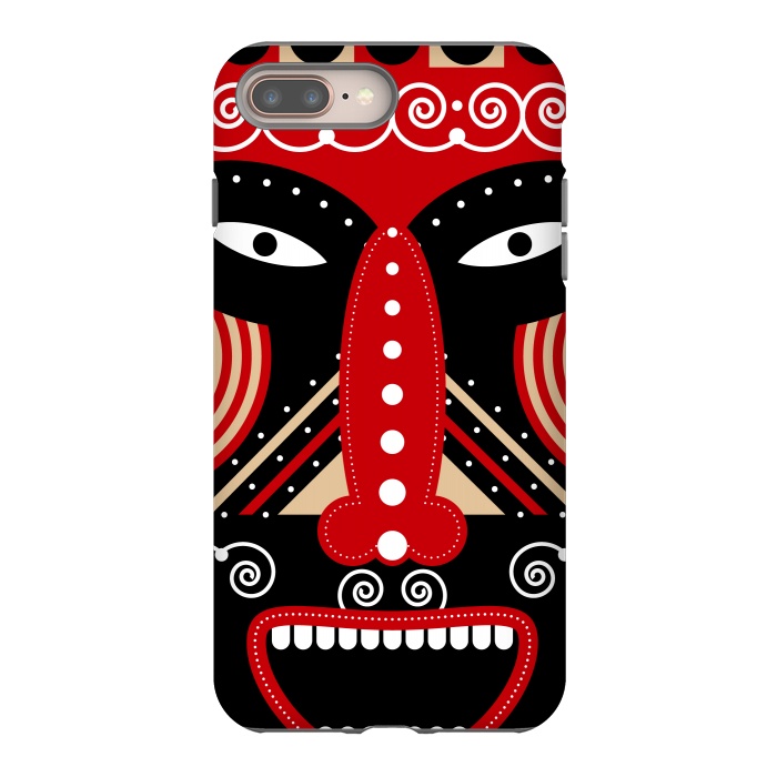 iPhone 7 plus StrongFit red ritual tribal mask by TMSarts