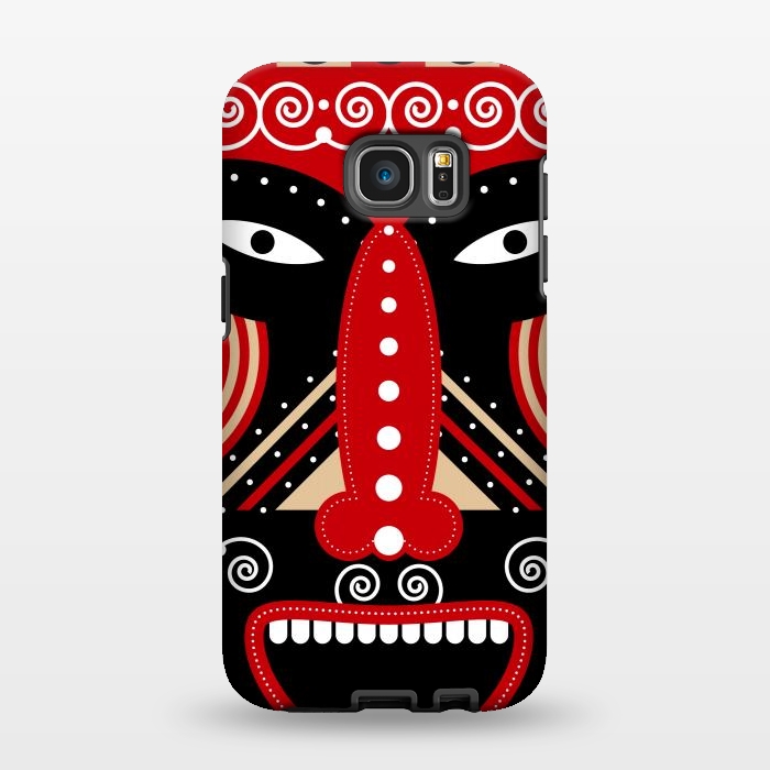 Galaxy S7 EDGE StrongFit red ritual tribal mask by TMSarts