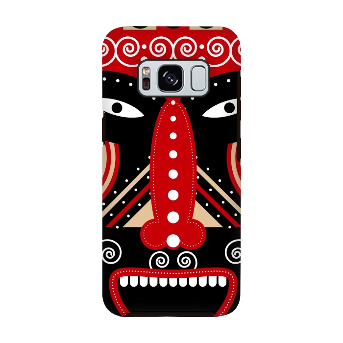 Galaxy S8 StrongFit red ritual tribal mask by TMSarts