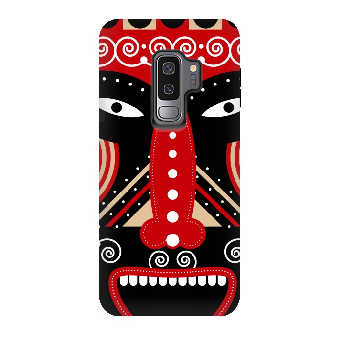 Galaxy S9 plus StrongFit red ritual tribal mask by TMSarts