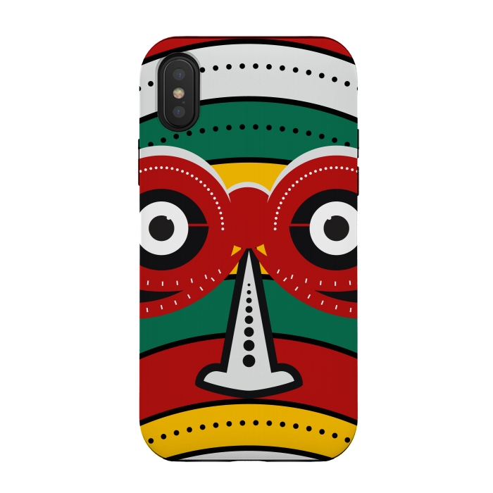 iPhone Xs / X StrongFit totem tribal mask by TMSarts