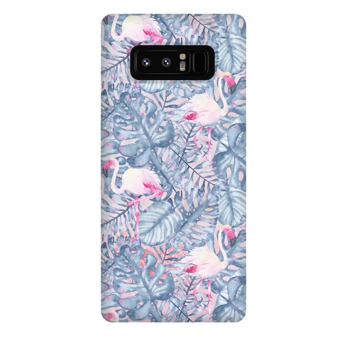 Galaxy Note 8 StrongFit Pink and Blue Flamingo Summer  by  Utart