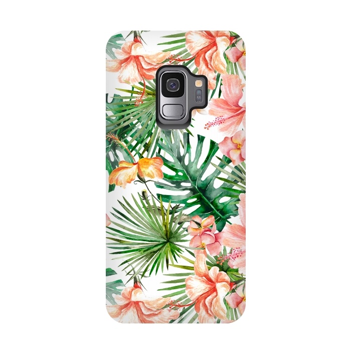 Galaxy S9 StrongFit Tropical Flower Jungle by  Utart