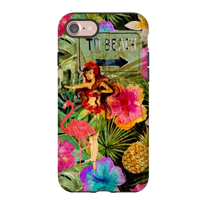 iPhone 7 StrongFit Vintage Hula Girl- To the Beach by  Utart