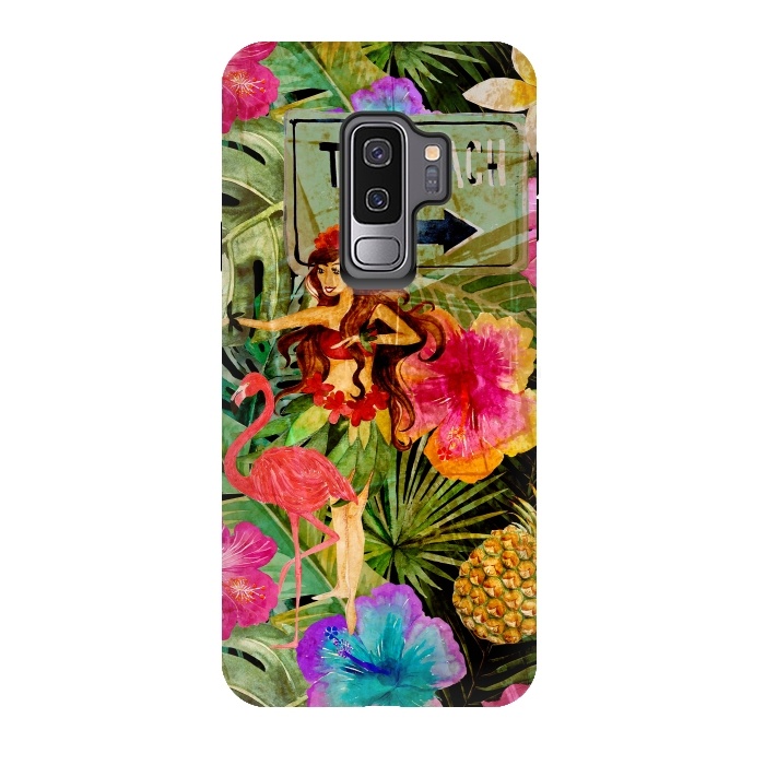 Galaxy S9 plus StrongFit Vintage Hula Girl- To the Beach by  Utart