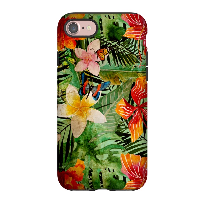 iPhone 7 StrongFit Retro Tropical Flower Jungle by  Utart
