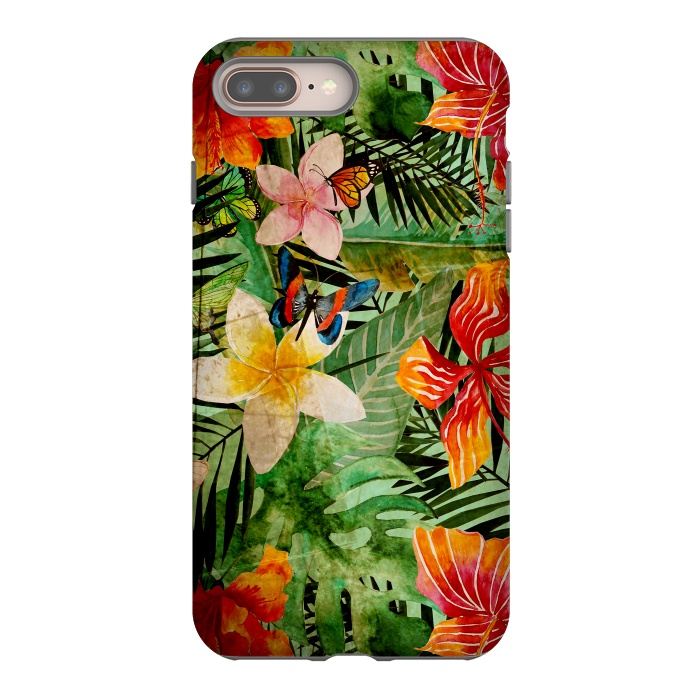 iPhone 7 plus StrongFit Retro Tropical Flower Jungle by  Utart