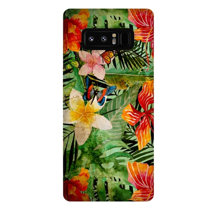 Galaxy Note 8 StrongFit Retro Tropical Flower Jungle by  Utart