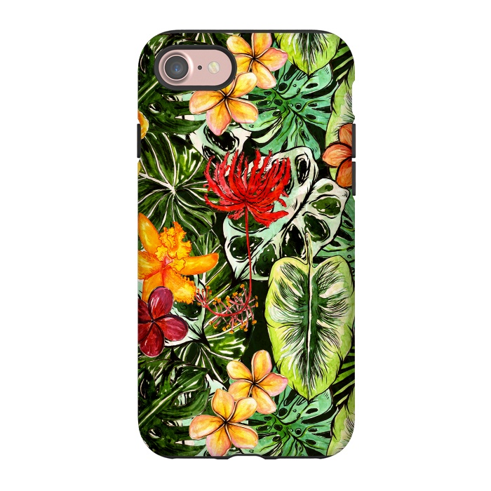 iPhone 7 StrongFit Vintage Tropical Flower Jungle Pattern by  Utart