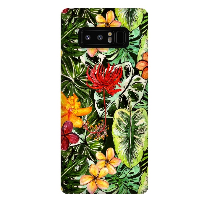 Galaxy Note 8 StrongFit Vintage Tropical Flower Jungle Pattern by  Utart