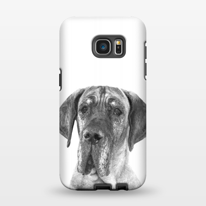 Galaxy S7 EDGE StrongFit Black and White Great Dane by Alemi