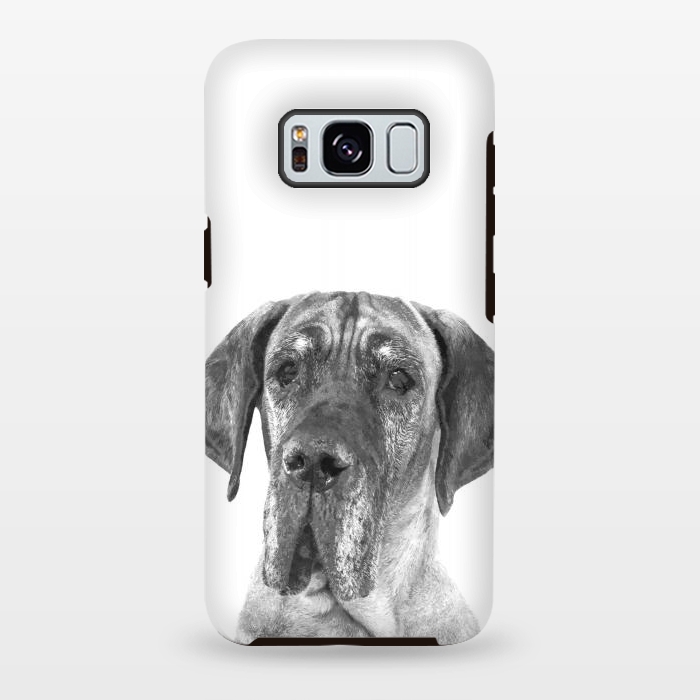 Galaxy S8 plus StrongFit Black and White Great Dane by Alemi