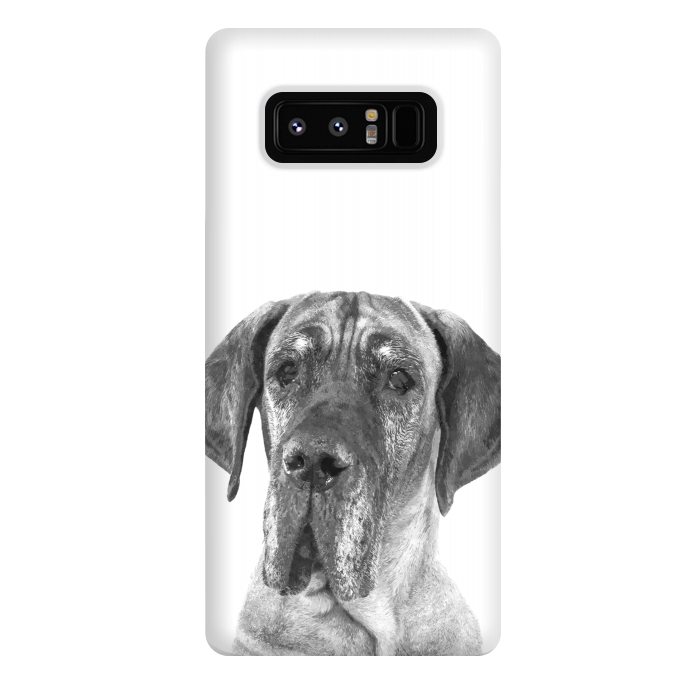 Galaxy Note 8 StrongFit Black and White Great Dane by Alemi