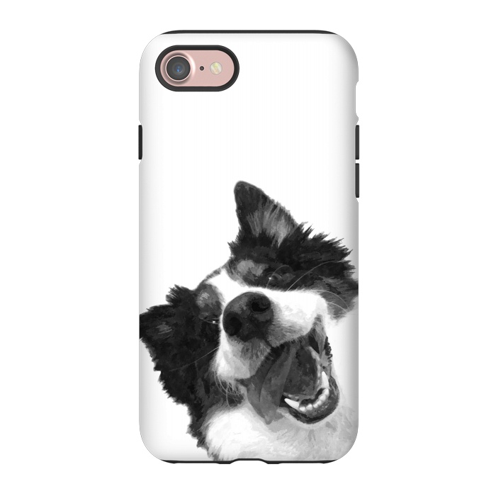 iPhone 7 StrongFit Black and White Happy Dog by Alemi