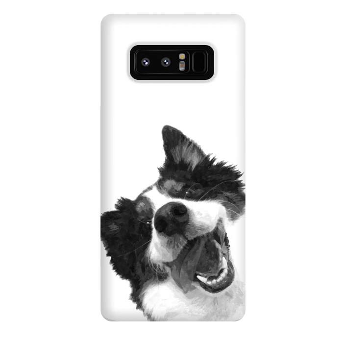 Galaxy Note 8 StrongFit Black and White Happy Dog by Alemi