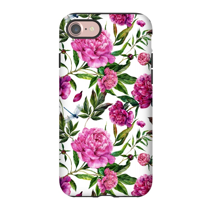 iPhone 7 StrongFit Pink Peonies on White by  Utart