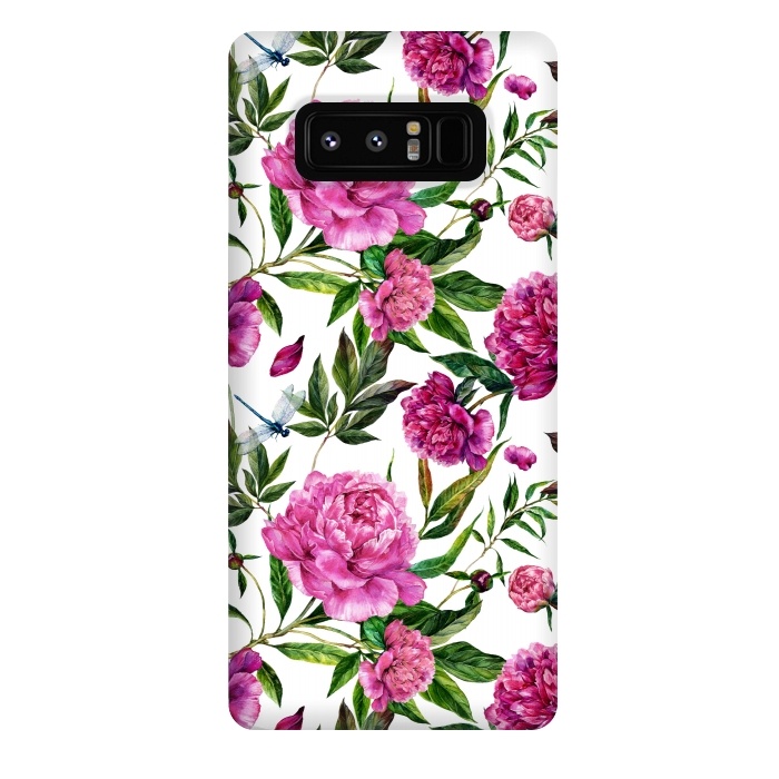 Galaxy Note 8 StrongFit Pink Peonies on White by  Utart