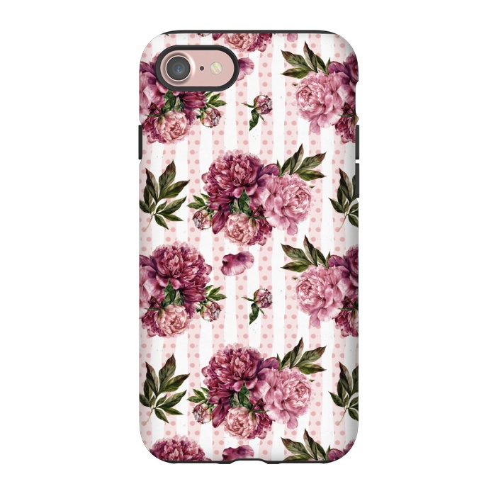 iPhone 7 StrongFit Vintage Pink Peony Pattern by  Utart