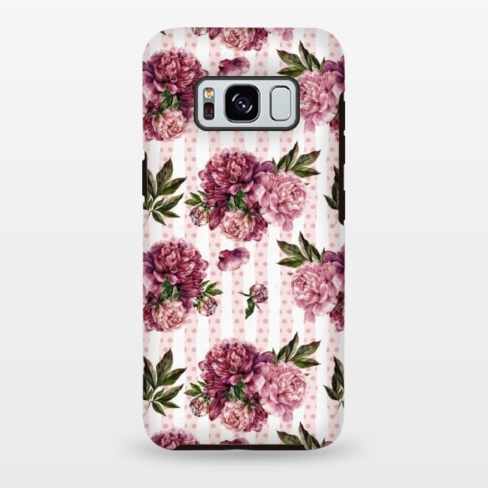 Galaxy S8 plus StrongFit Vintage Pink Peony Pattern by  Utart