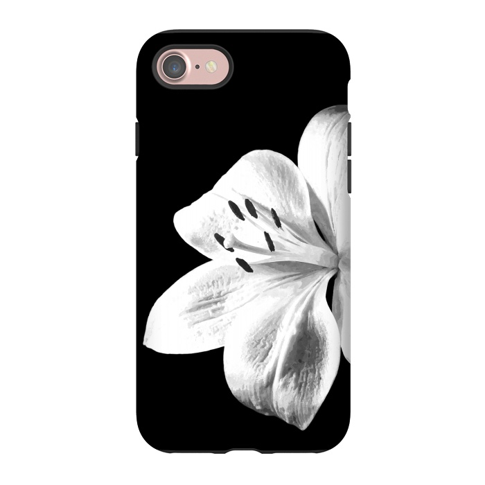 iPhone 7 StrongFit White Lily Black Background by Alemi