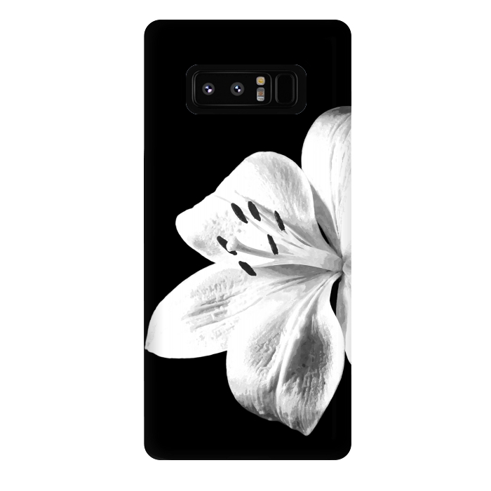 Galaxy Note 8 StrongFit White Lily Black Background by Alemi