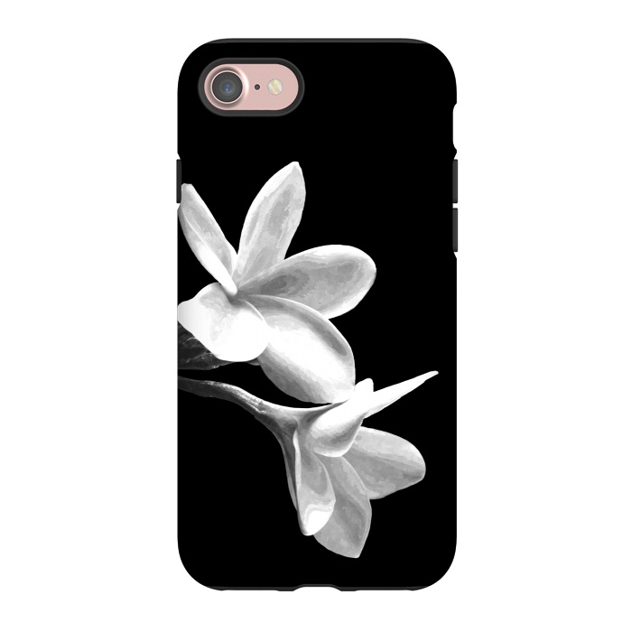iPhone 7 StrongFit White Flowers Black Background by Alemi