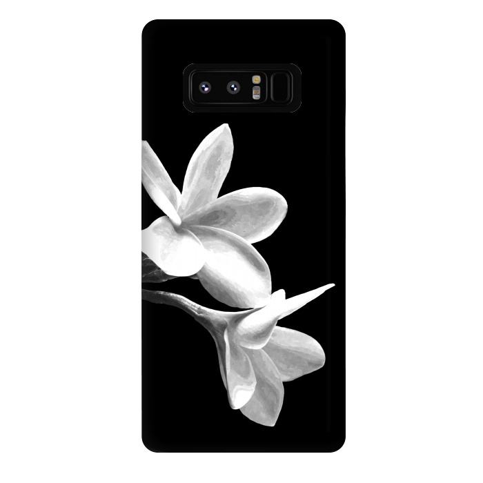 Galaxy Note 8 StrongFit White Flowers Black Background by Alemi