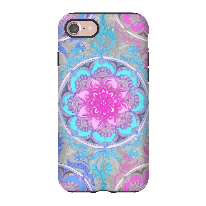 iPhone 7 StrongFit Pink, Purple and Turquoise Super Boho Medallions by Micklyn Le Feuvre