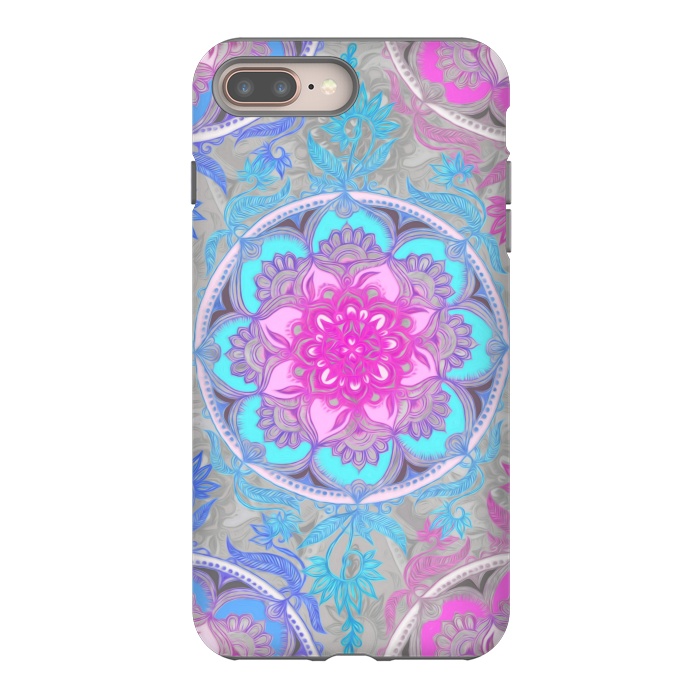 iPhone 7 plus StrongFit Pink, Purple and Turquoise Super Boho Medallions by Micklyn Le Feuvre