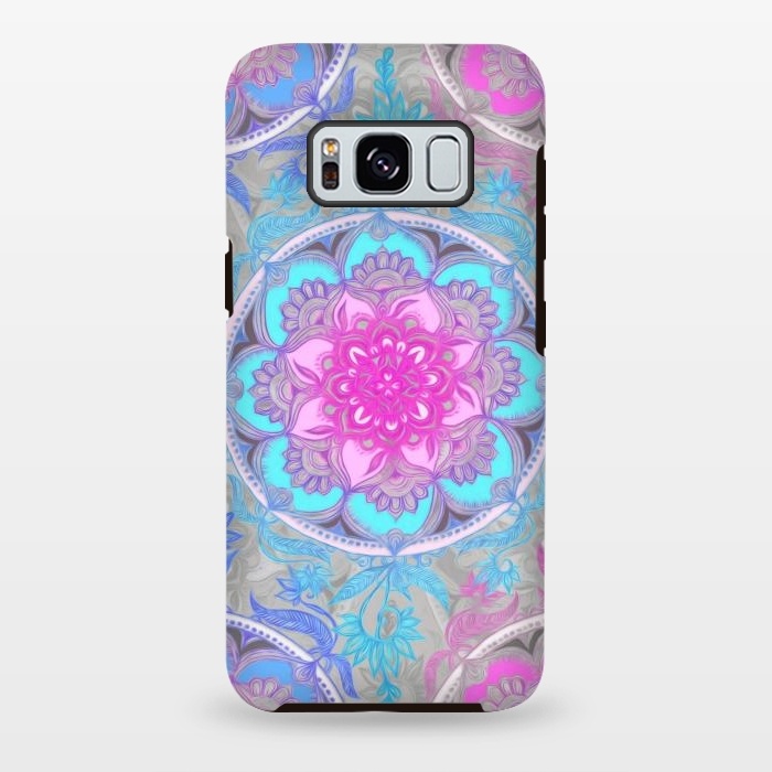 Galaxy S8 plus StrongFit Pink, Purple and Turquoise Super Boho Medallions by Micklyn Le Feuvre