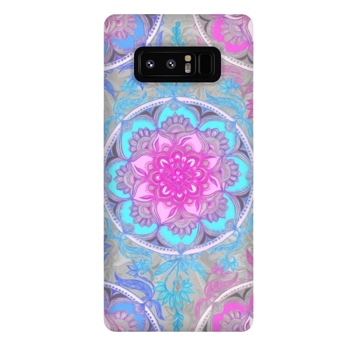 Galaxy Note 8 StrongFit Pink, Purple and Turquoise Super Boho Medallions by Micklyn Le Feuvre