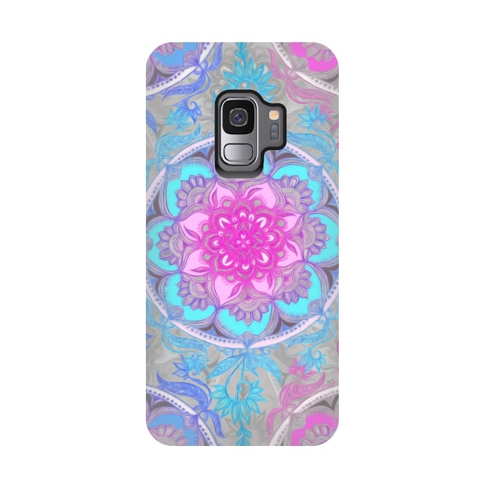 Galaxy S9 StrongFit Pink, Purple and Turquoise Super Boho Medallions by Micklyn Le Feuvre