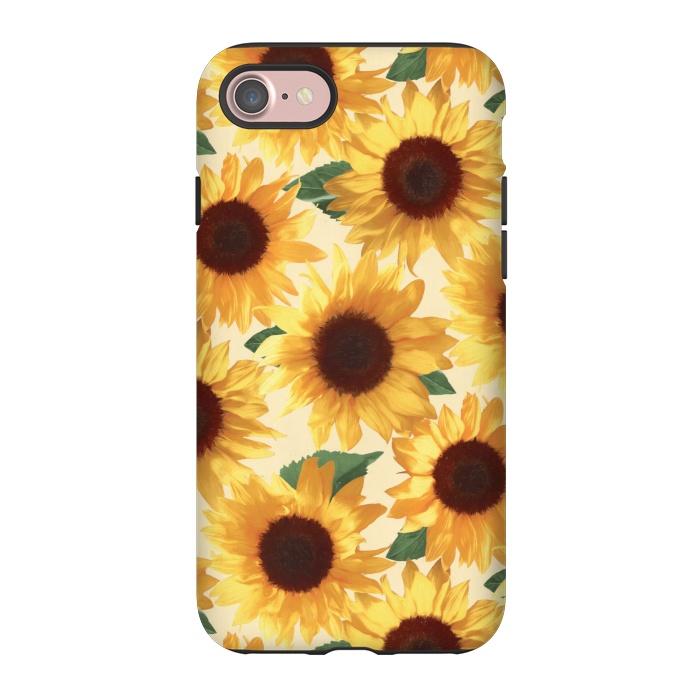 iPhone 7 StrongFit Happy Yellow Sunflowers by Micklyn Le Feuvre