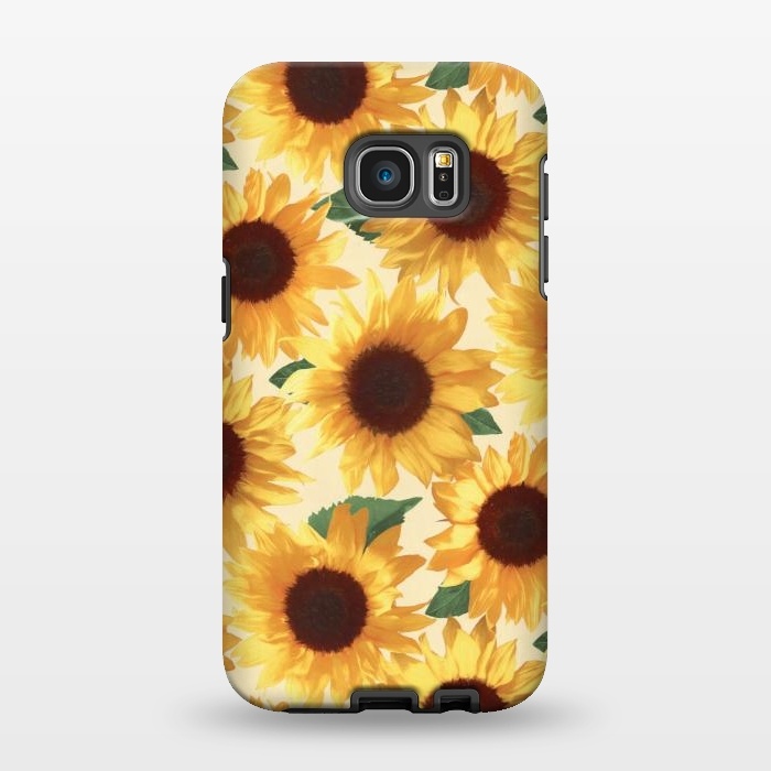 Galaxy S7 EDGE StrongFit Happy Yellow Sunflowers by Micklyn Le Feuvre
