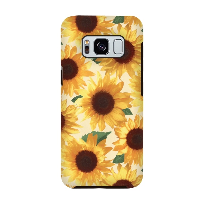 Galaxy S8 StrongFit Happy Yellow Sunflowers by Micklyn Le Feuvre