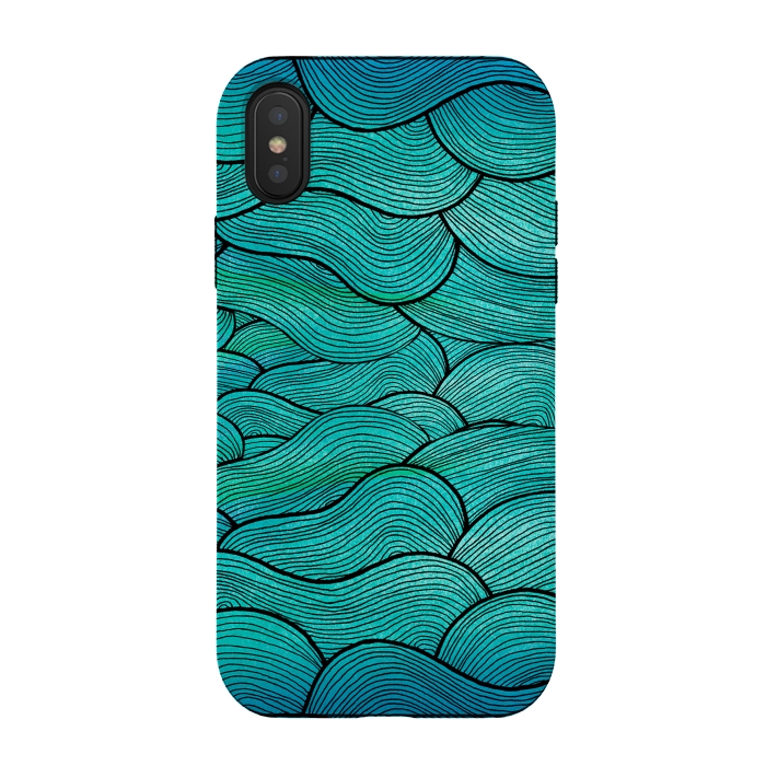 iPhone Xs / X StrongFit sea waves by Pom Graphic Design