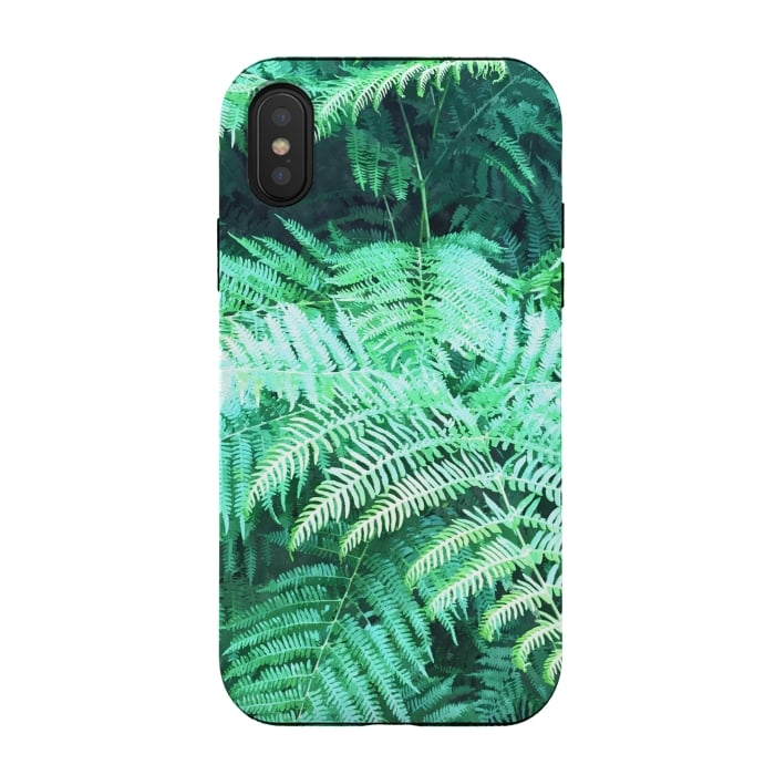 iPhone Xs / X StrongFit Fern Tropical Leaves by Alemi
