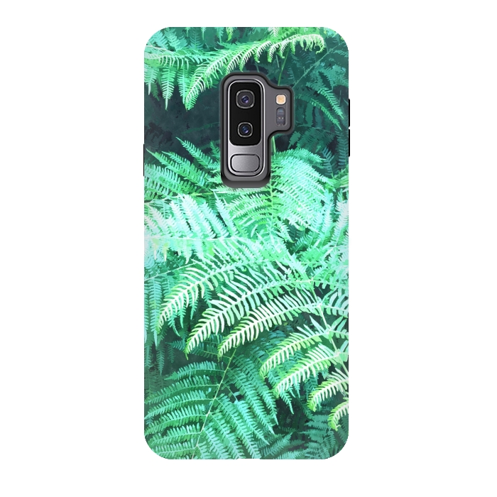 Galaxy S9 plus StrongFit Fern Tropical Leaves by Alemi