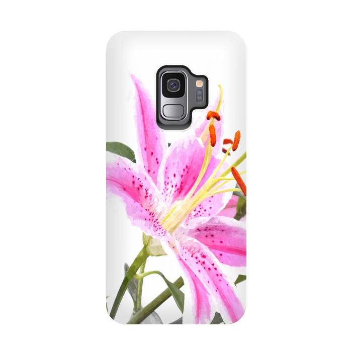 Galaxy S9 StrongFit Pink Lily by Alemi