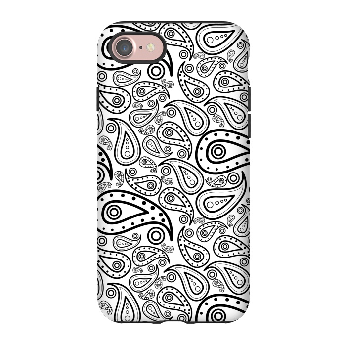iPhone 7 StrongFit black and white paisley by TMSarts