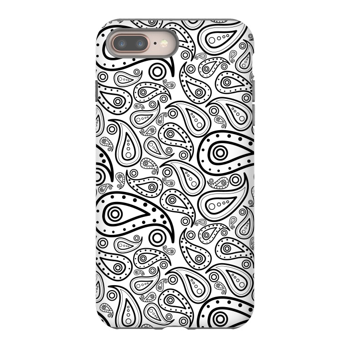 iPhone 7 plus StrongFit black and white paisley by TMSarts