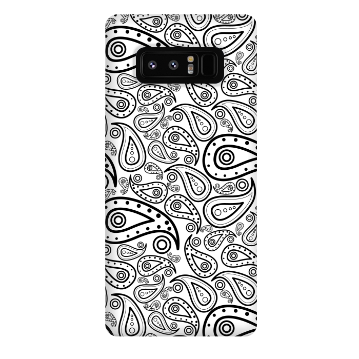 Galaxy Note 8 StrongFit black and white paisley by TMSarts