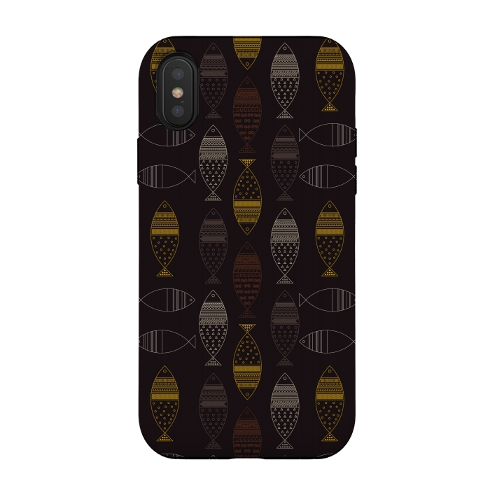 iPhone Xs / X StrongFit tribal fish by TMSarts