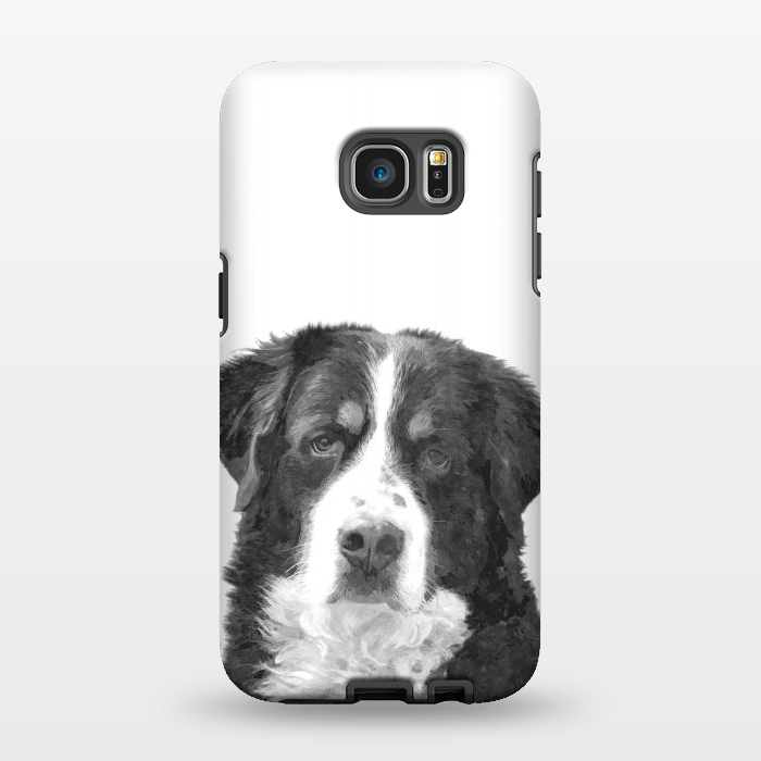 Galaxy S7 EDGE StrongFit Black and White Bernese Mountain by Alemi
