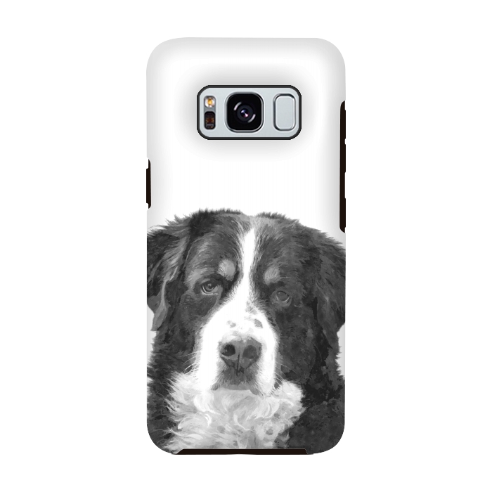 Galaxy S8 StrongFit Black and White Bernese Mountain by Alemi