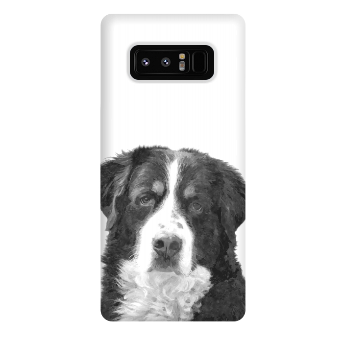 Galaxy Note 8 StrongFit Black and White Bernese Mountain by Alemi