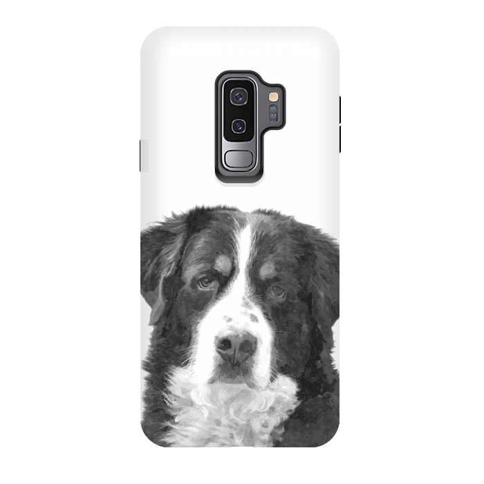 Galaxy S9 plus StrongFit Black and White Bernese Mountain by Alemi