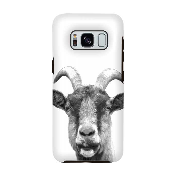 Galaxy S8 StrongFit Black and White Goat Portrait by Alemi